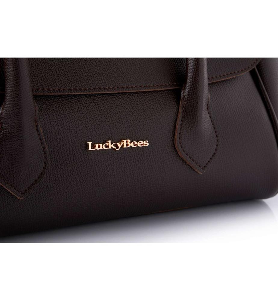 Sac bandoulière, 100 % cuir polyvinyle, marron