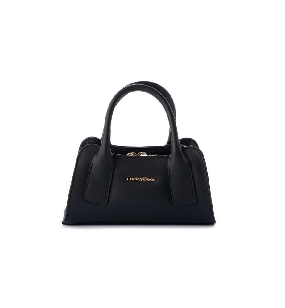 Handtasche, 100 % Polyvinylleder, Schwarz