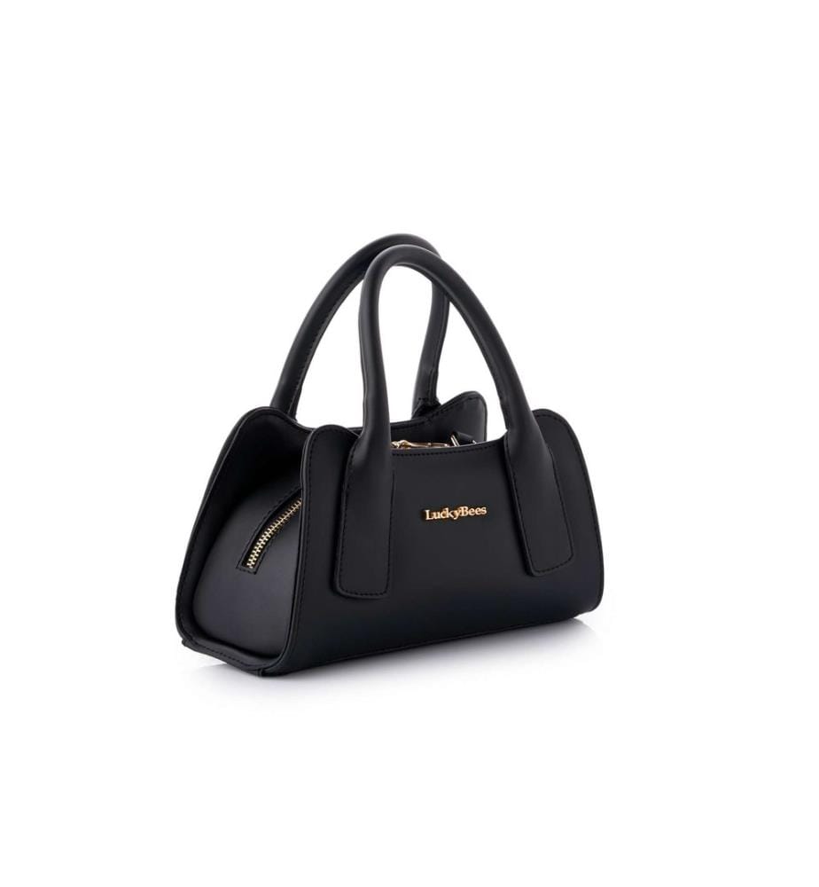 Handtasche, 100 % Polyvinylleder, Schwarz