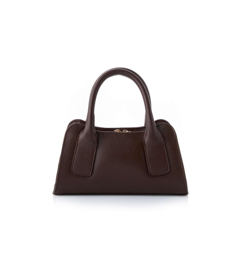 Sac à main, 100 % cuir polyvinyle, marron chocolat