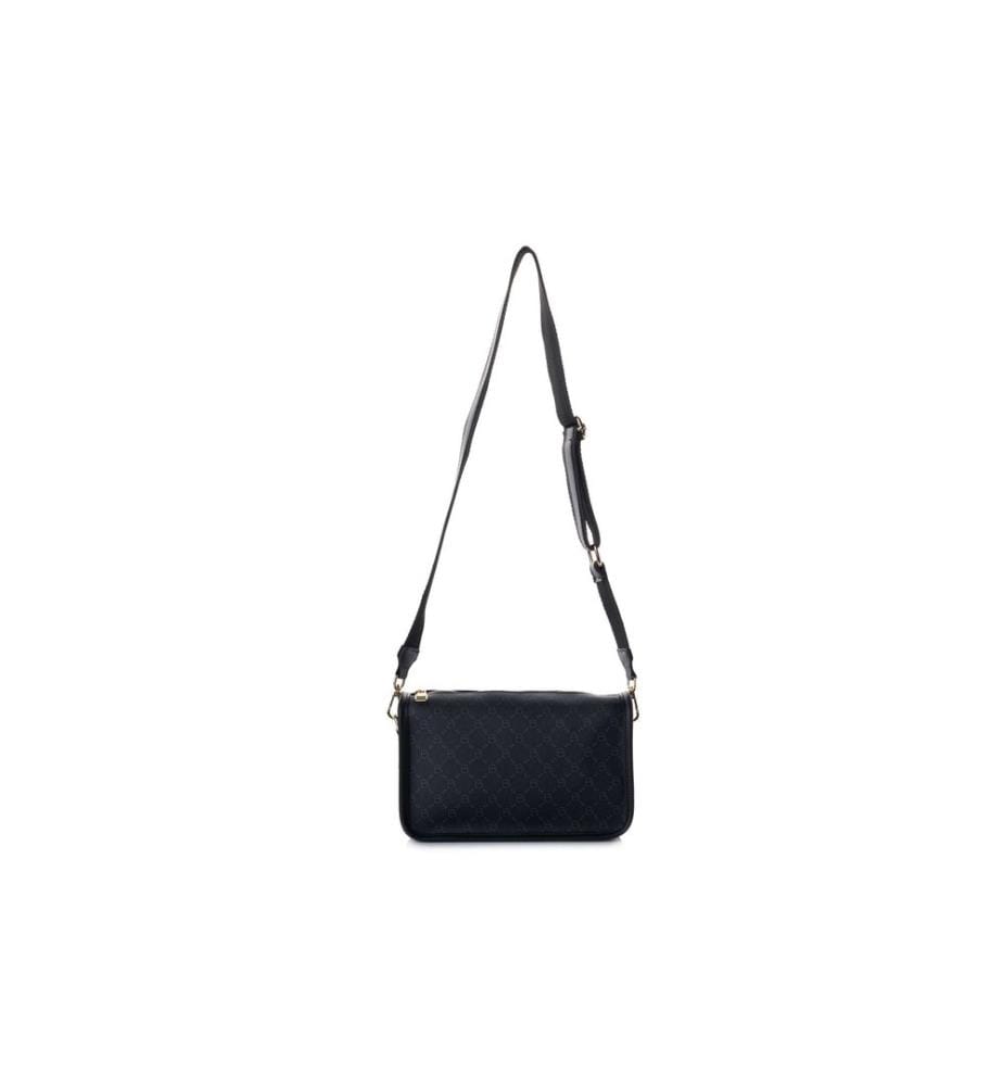 Sac bandoulière, 100 % cuir polyvinyle, noir