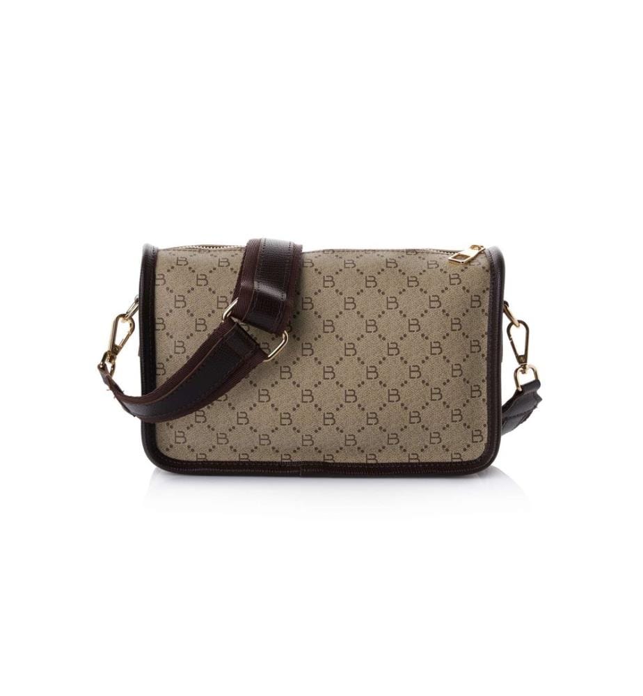 Sac bandoulière, 100 % cuir polyvinyle, crème