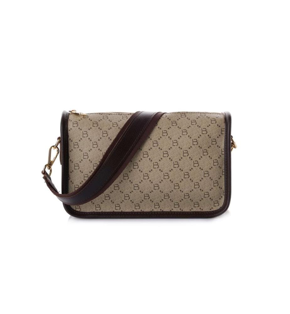 Sac bandoulière, 100 % cuir polyvinyle, crème
