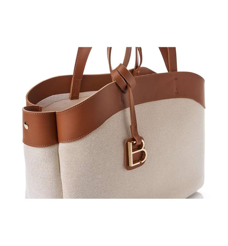 Schultertasche, 100 % Polyvinylleder, Hellbraun
