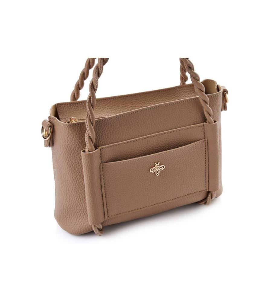 Sac bandoulière, 100 % cuir polyvinyle, vison