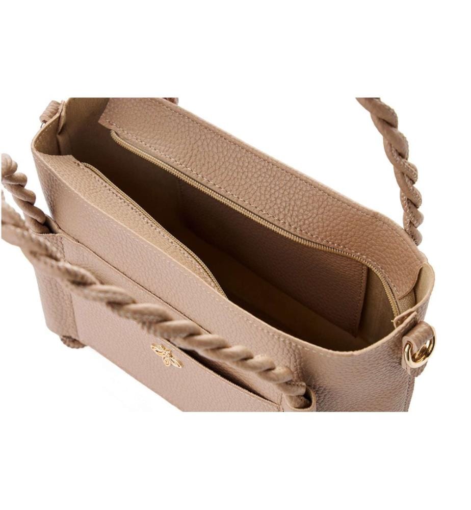 Sac bandoulière, 100 % cuir polyvinyle, vison