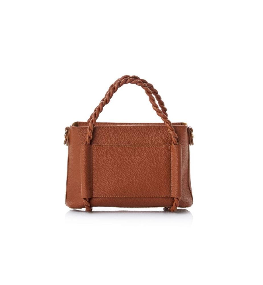 Sac bandoulière, 100 % cuir polyvinyle, beige