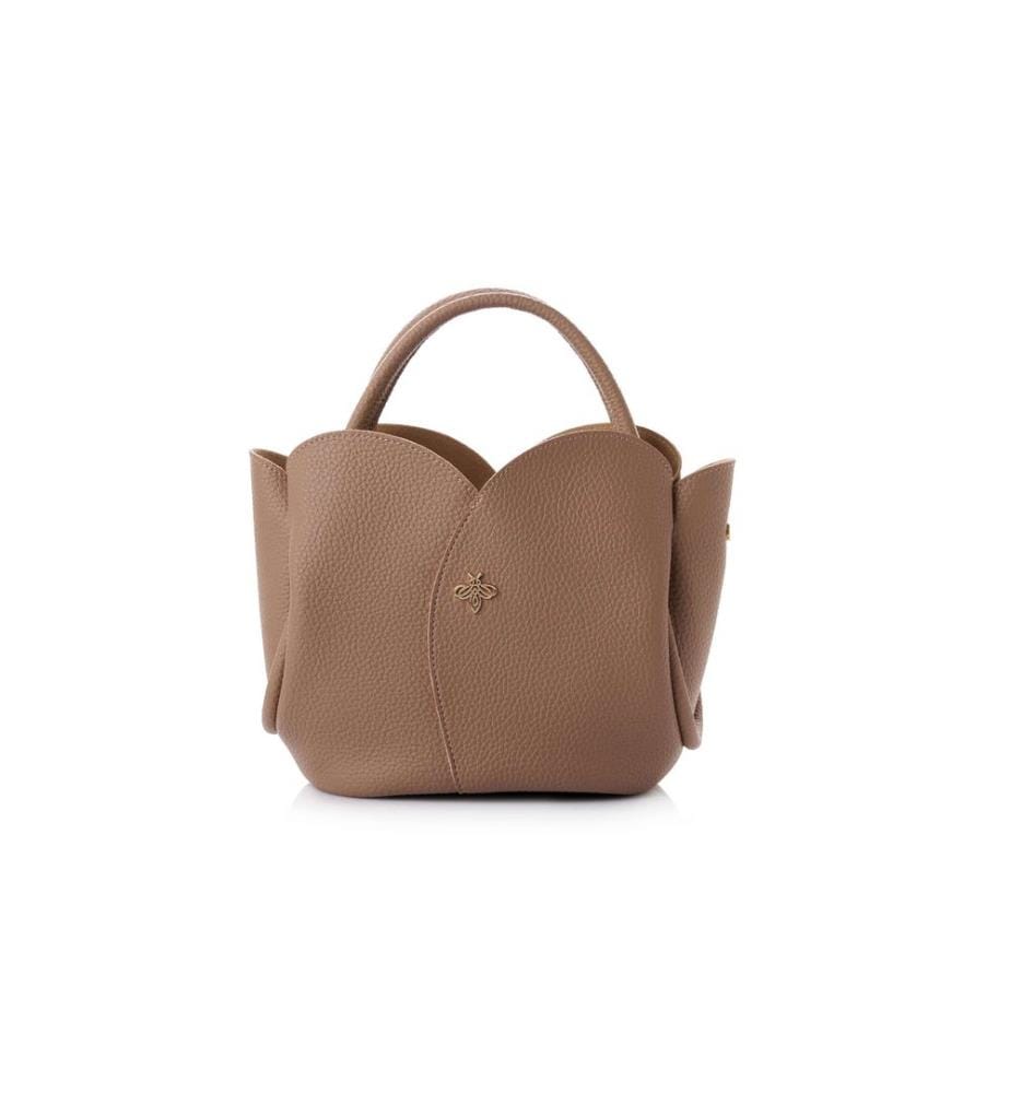 Schultertasche, 100 % Polyvinylleder, Nerz