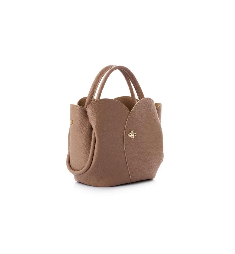 Schultertasche, 100 % Polyvinylleder, Nerz