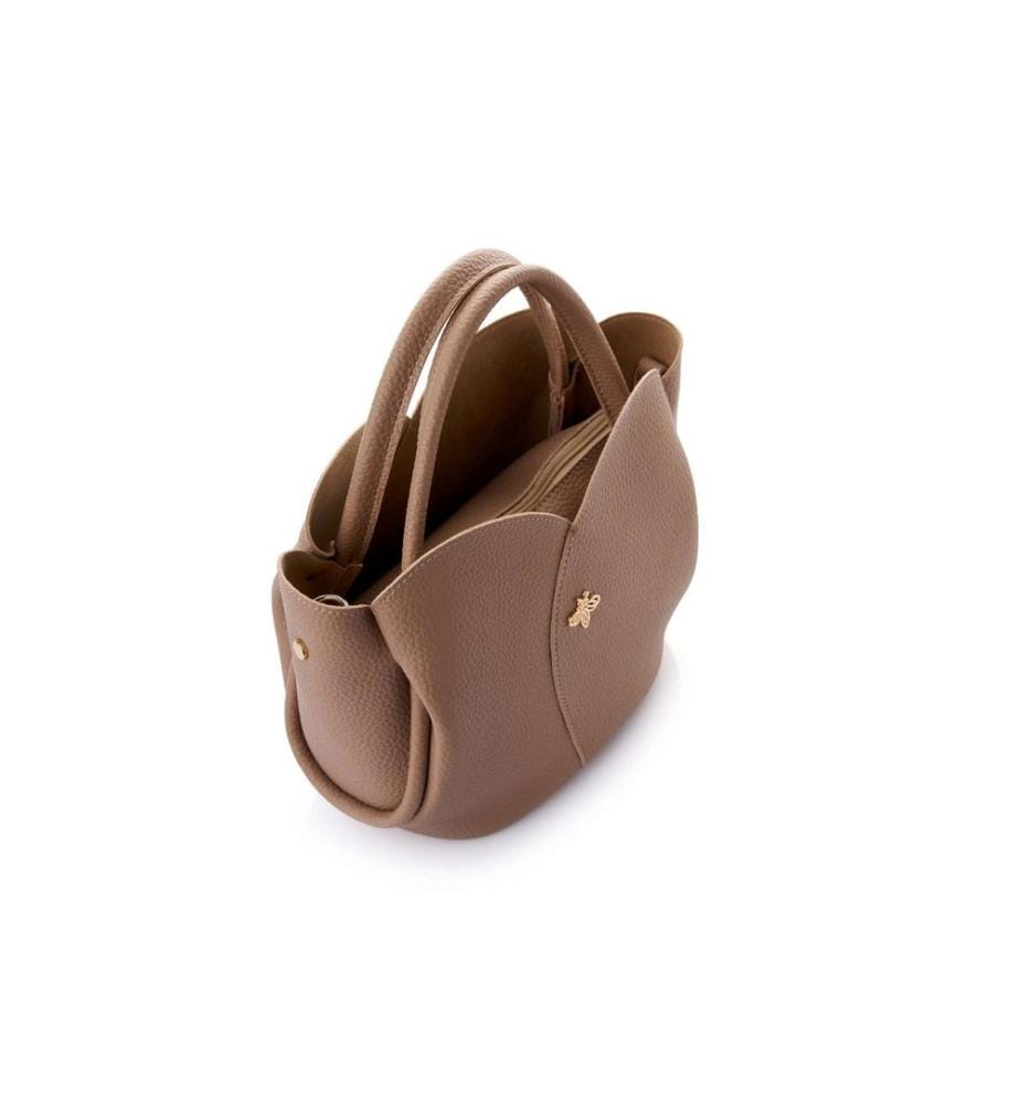Schultertasche, 100 % Polyvinylleder, Nerz