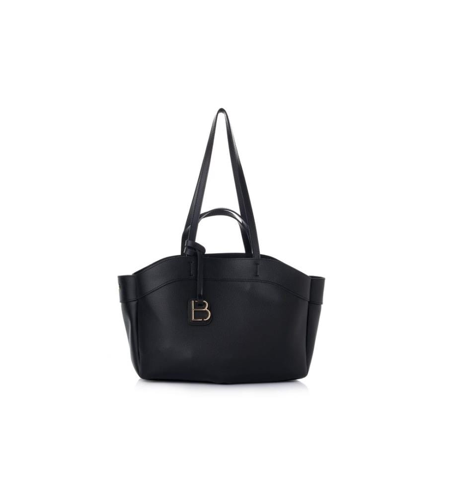Schultertasche, 100 % Polyvinylleder, Schwarz
