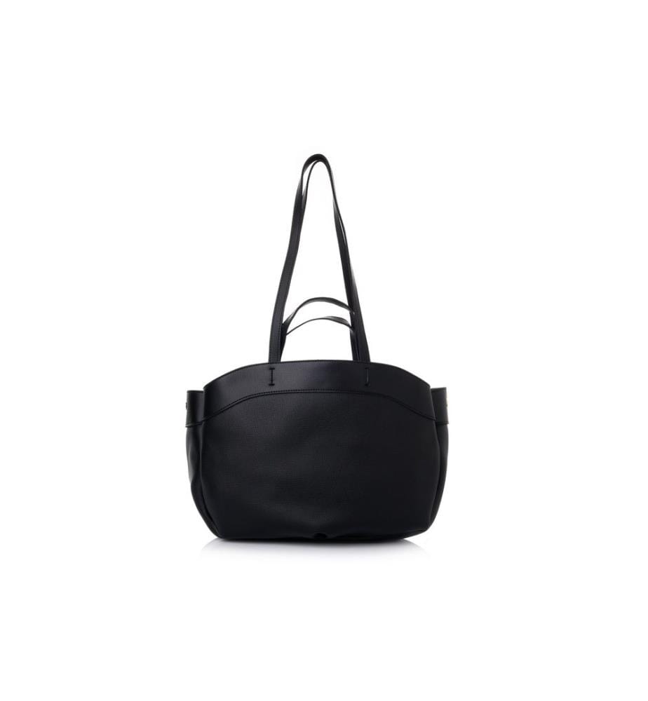Schultertasche, 100 % Polyvinylleder, Schwarz