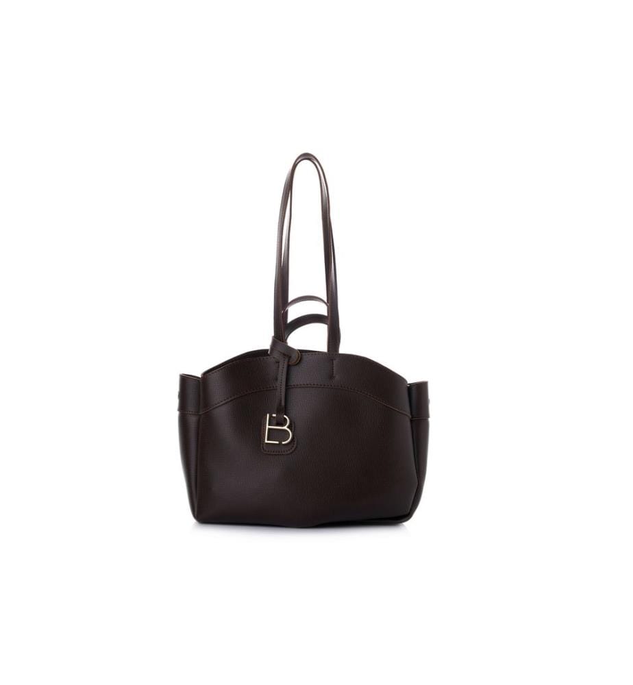 Schultertasche, 100 % Polyvinylleder, Braun