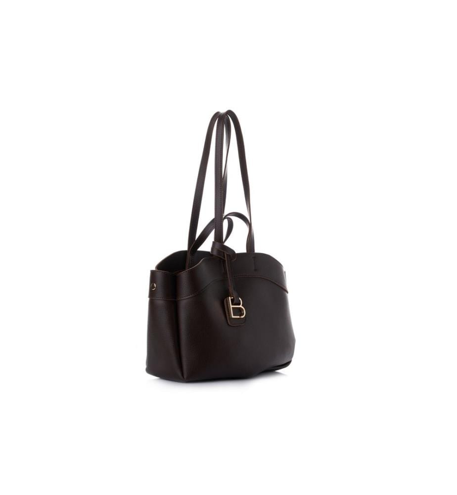 Schultertasche, 100 % Polyvinylleder, Braun