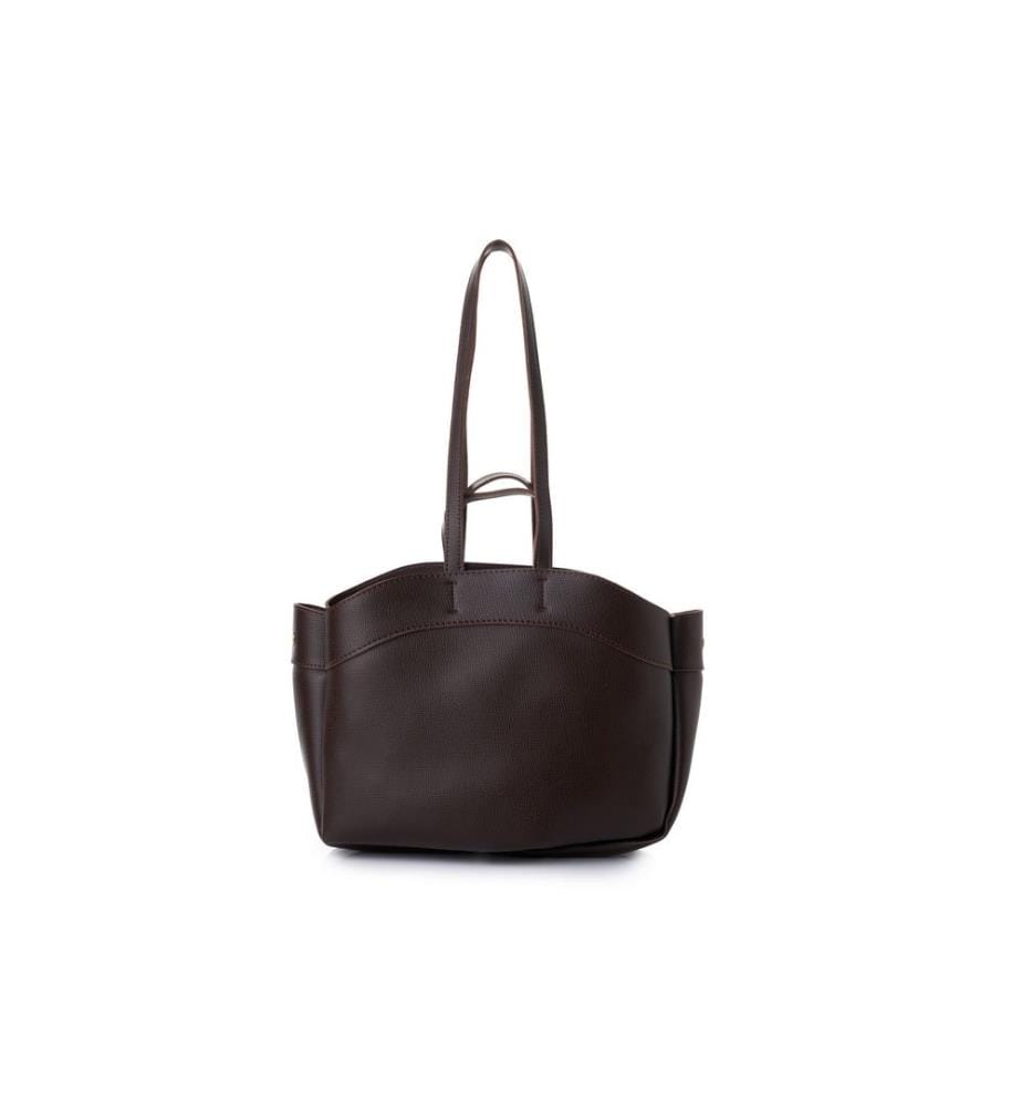 Schultertasche, 100 % Polyvinylleder, Braun
