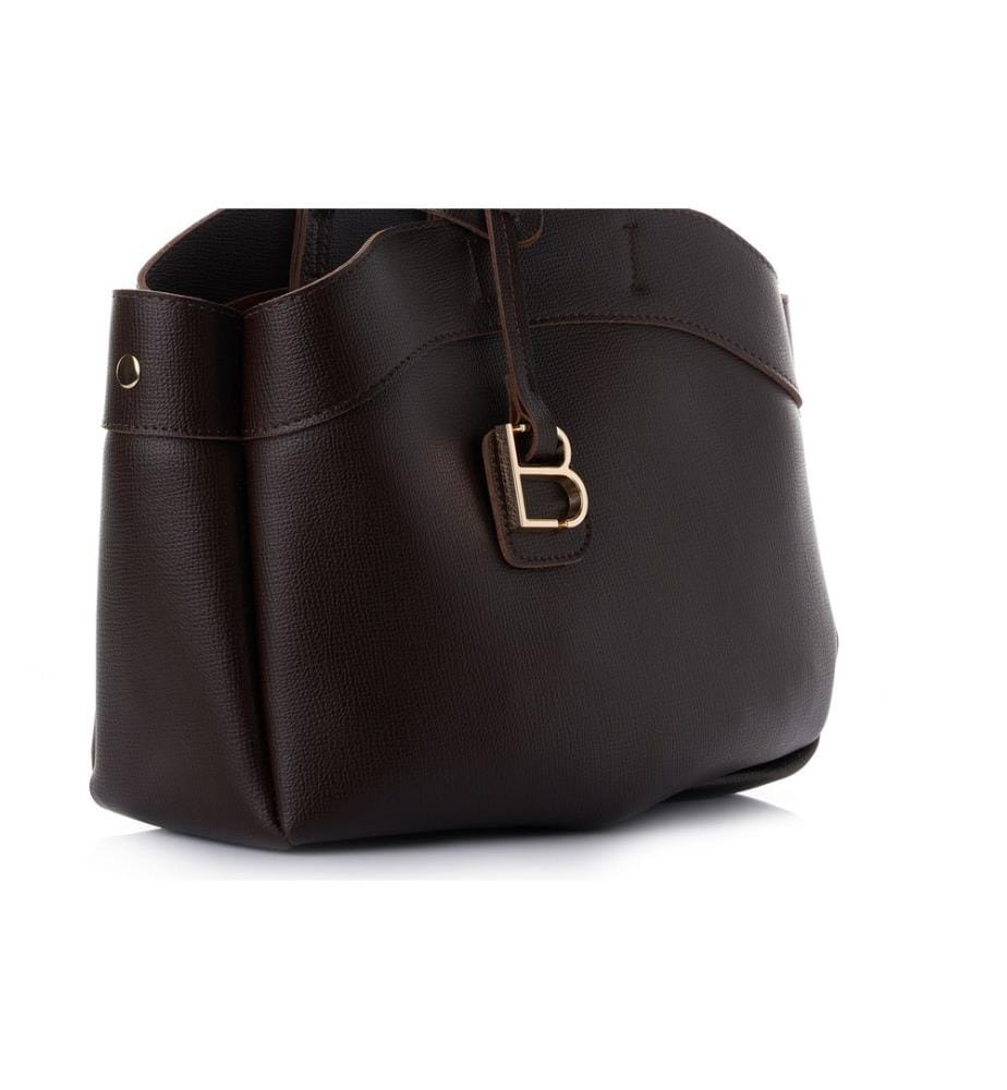 Schultertasche, 100 % Polyvinylleder, Braun