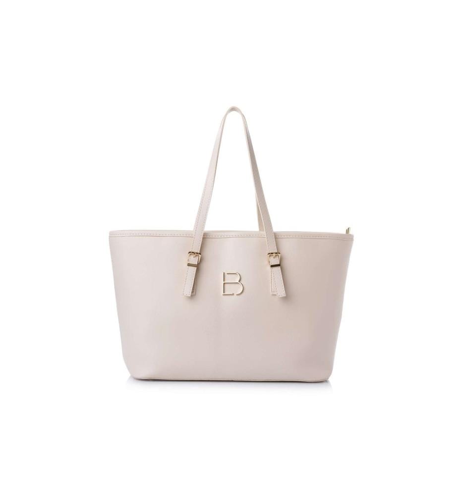 Sac cabas, 100 % cuir polyvinyle, crème