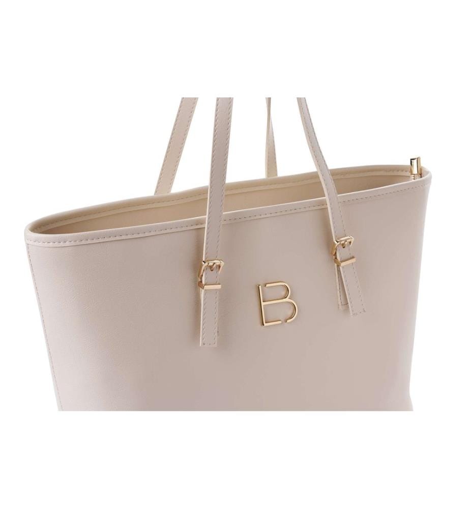 Sac cabas, 100 % cuir polyvinyle, crème