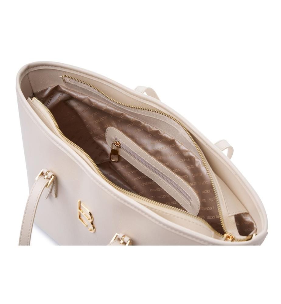 Sac cabas, 100 % cuir polyvinyle, crème