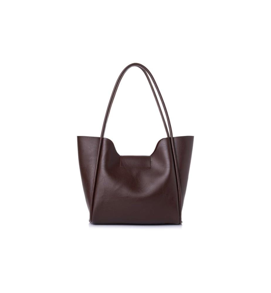 Schultertasche, 100 % Polyvinylleder, Braun
