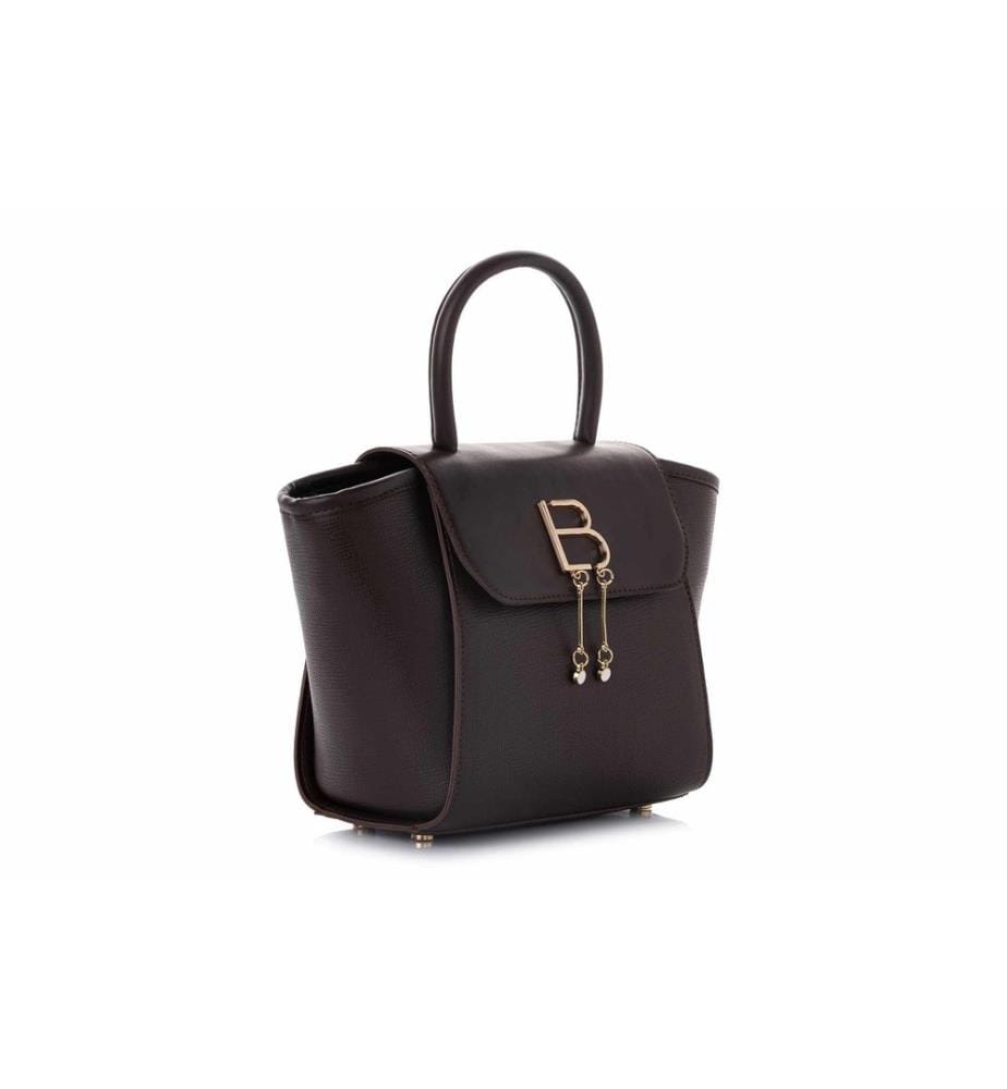 Sac bandoulière, 100 % cuir polyvinyle, marron
