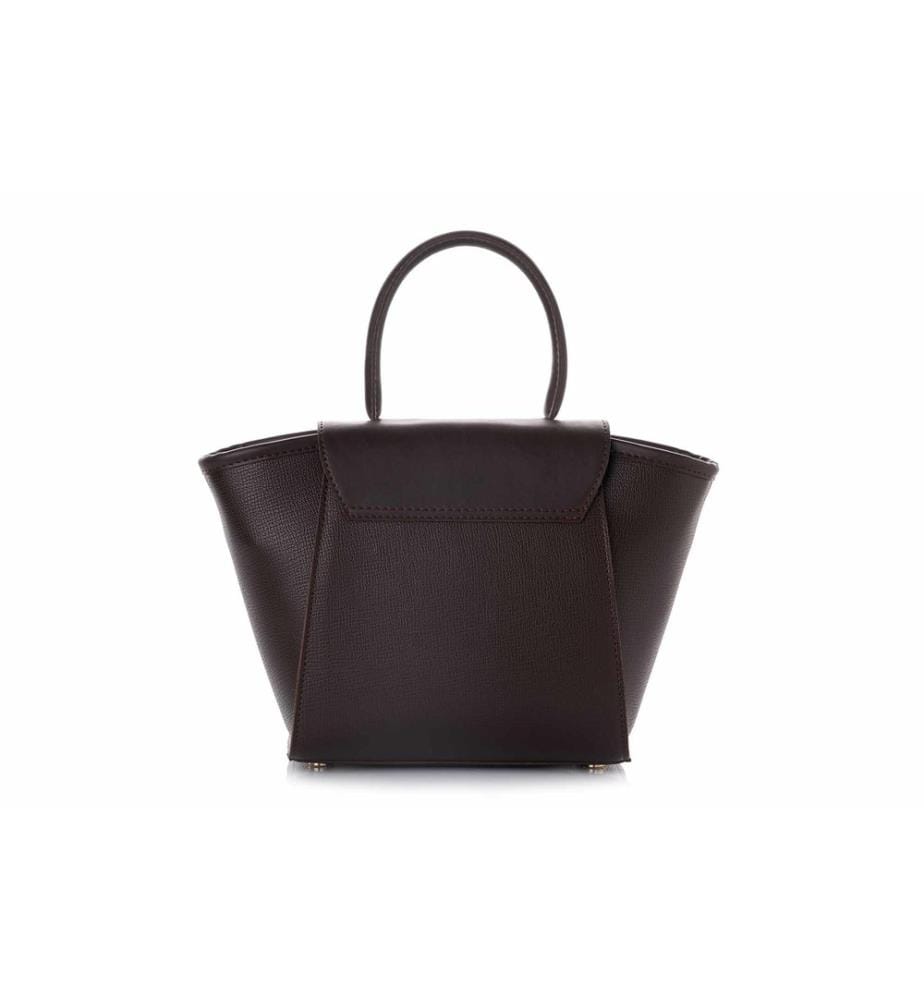 Sac bandoulière, 100 % cuir polyvinyle, marron