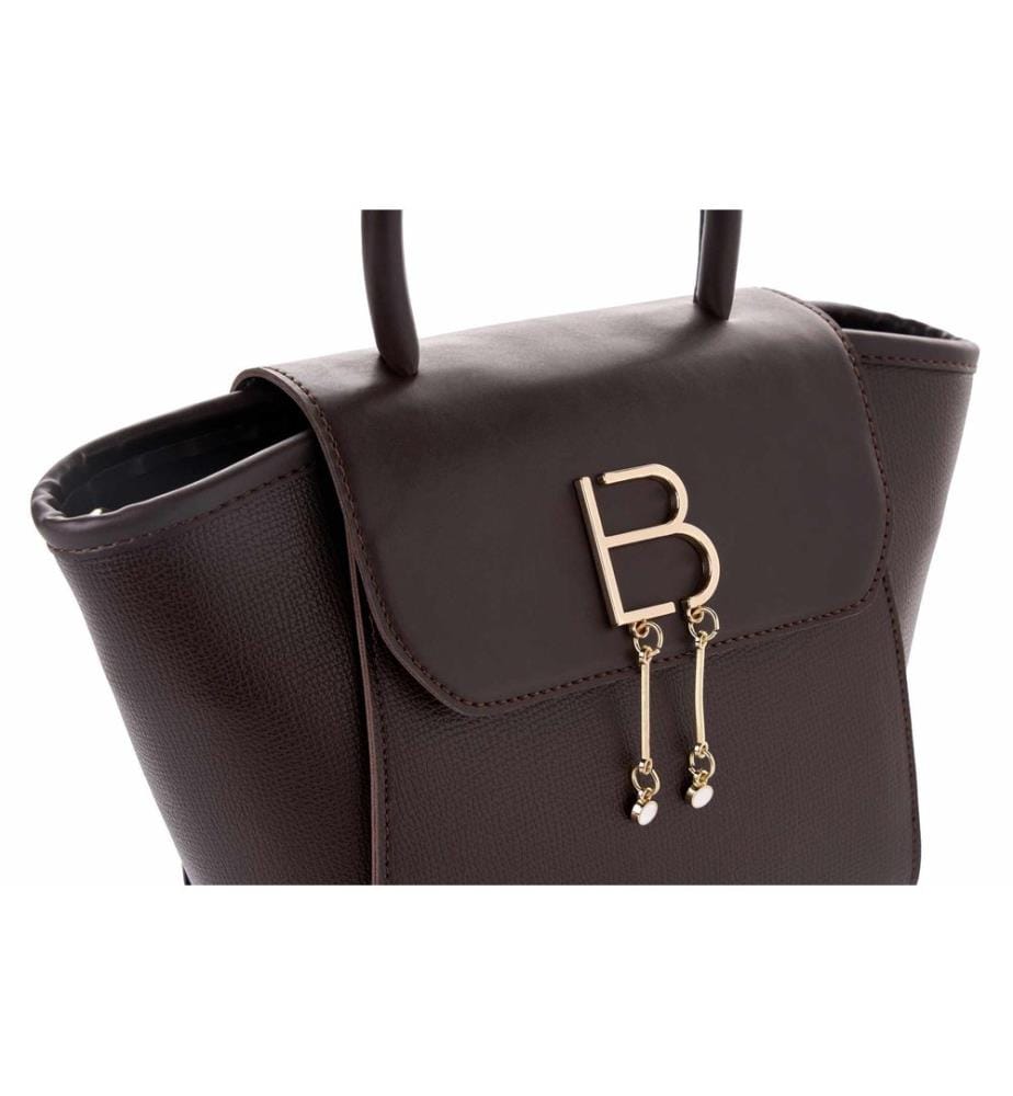 Sac bandoulière, 100 % cuir polyvinyle, marron