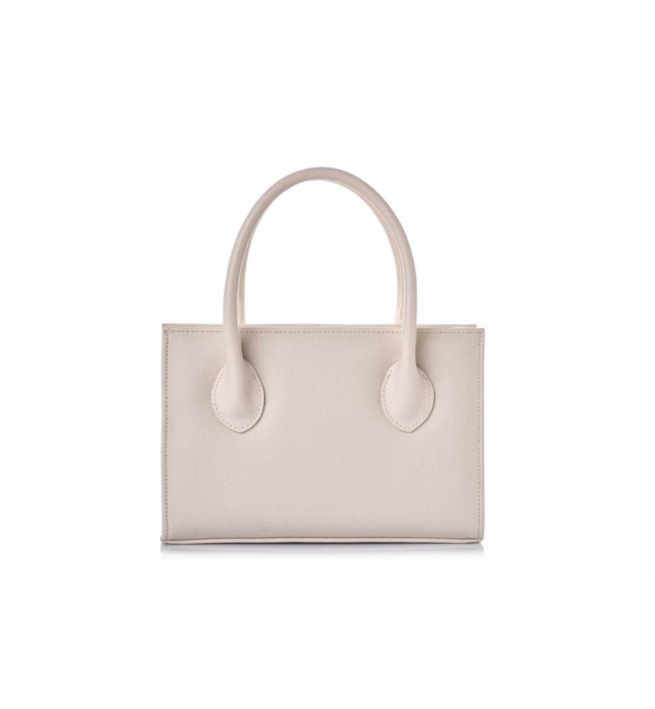 Sac bandoulière, 100 % cuir polyvinyle, crème