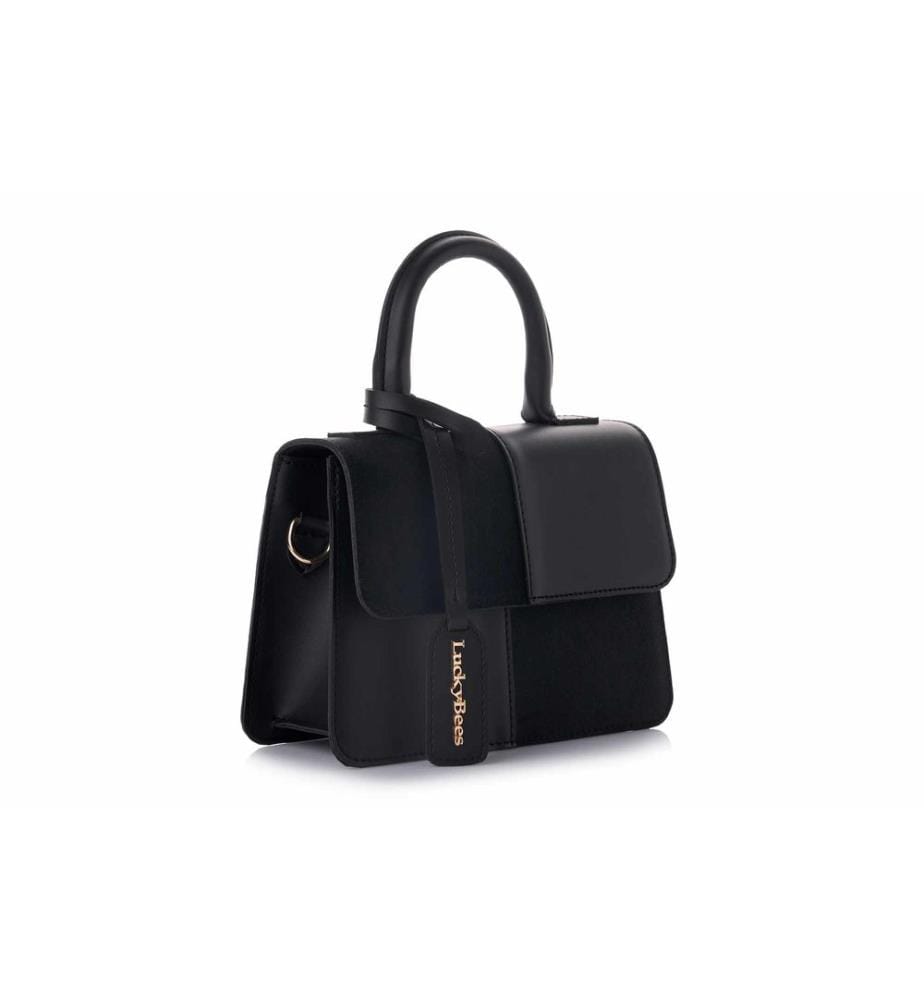 Sac bandoulière, 100 % cuir polyvinyle, noir