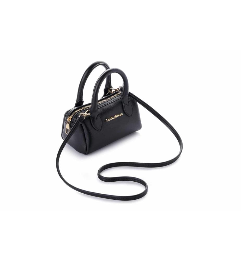 Sac bandoulière, 100 % cuir polyvinyle, noir