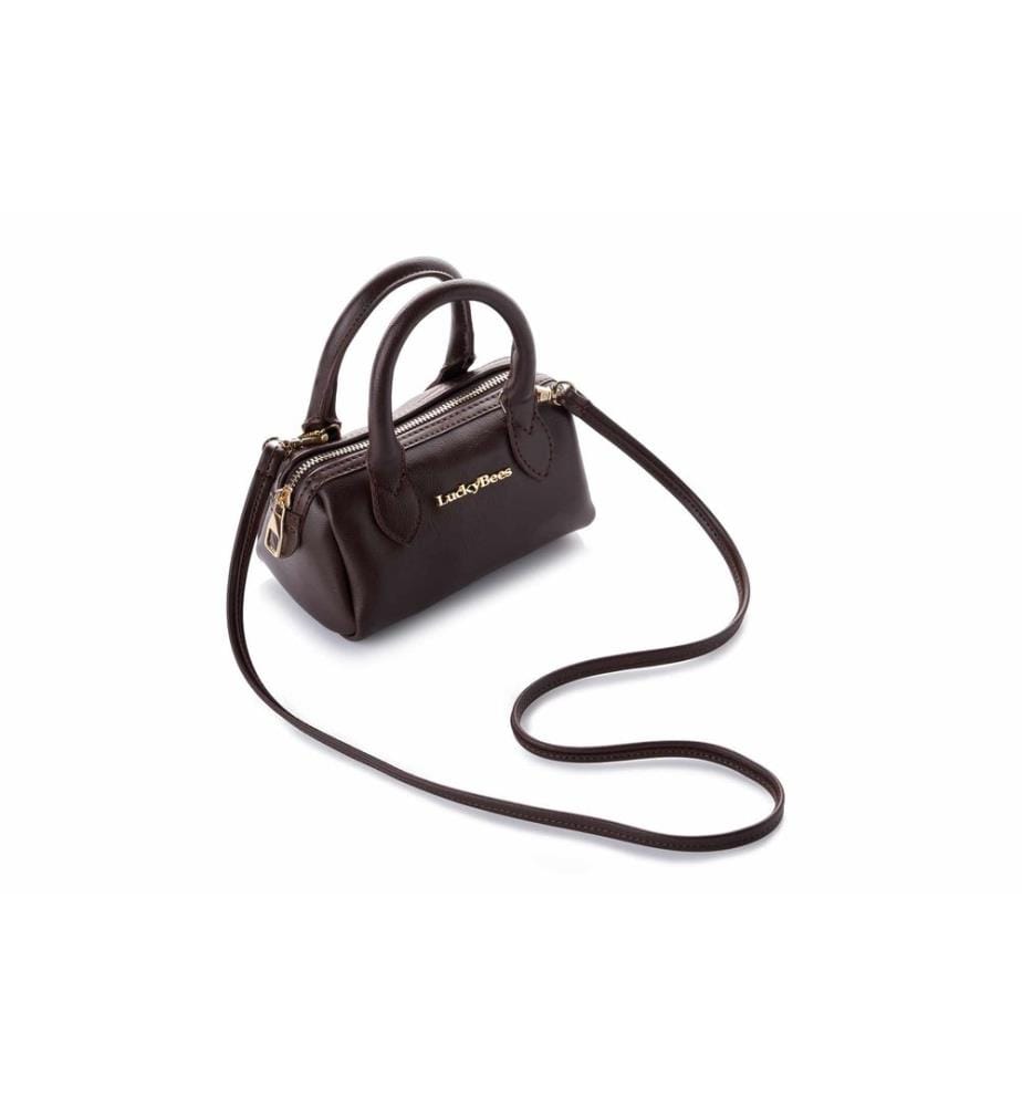 Schultertasche, 100 % Polyvinylleder, Schokoladenbraun