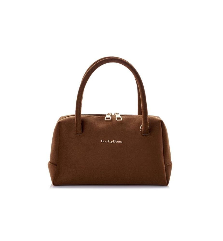 Sac bandoulière, 100 % cuir polyvinyle, daim marron