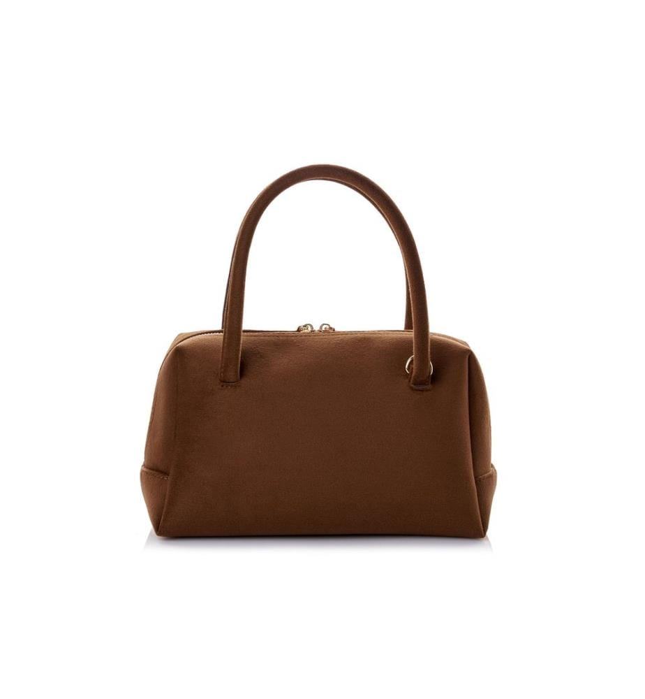 Sac bandoulière, 100 % cuir polyvinyle, daim marron