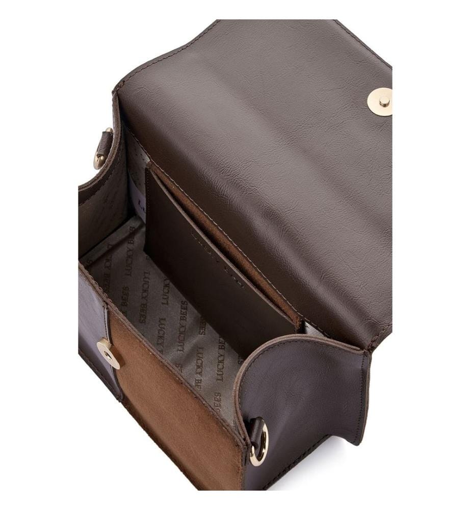 Schultertasche, 100 % Polyvinylleder, Braun