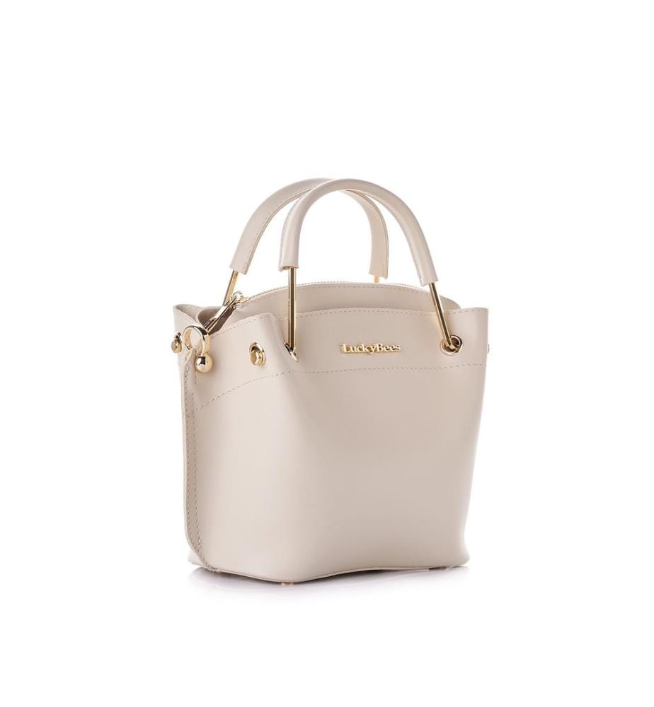 Sac bandoulière, 100 % cuir polyvinyle, crème