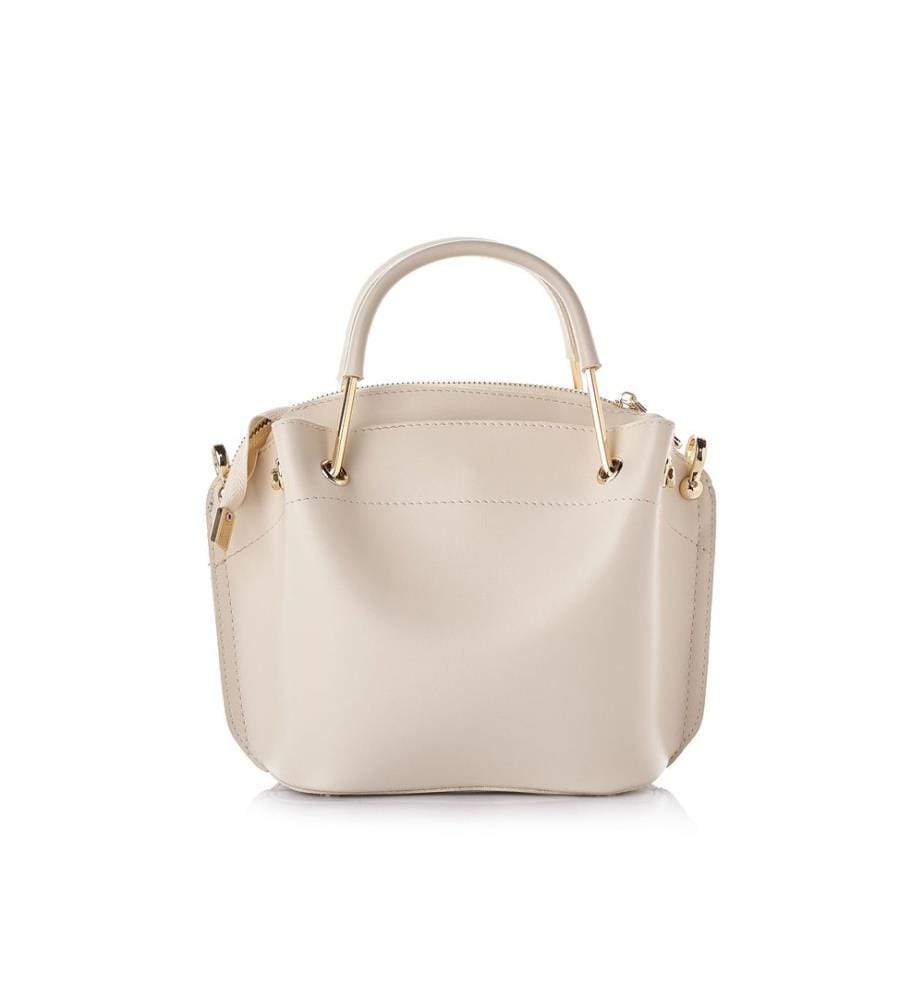 Sac bandoulière, 100 % cuir polyvinyle, crème
