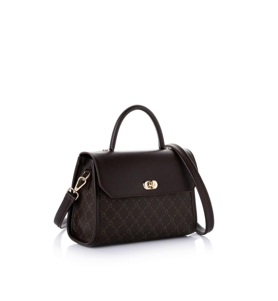 Sac à main, 100 % cuir polyvinyle, marron