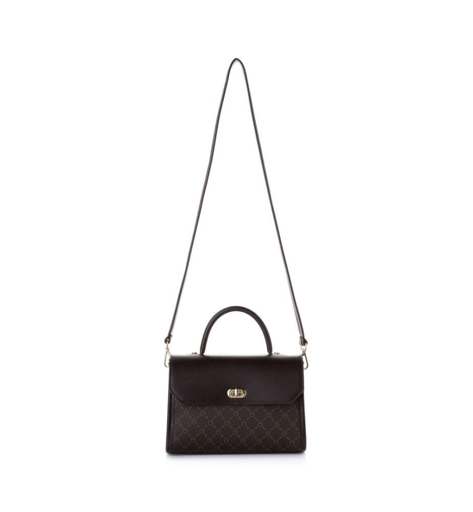 Sac à main, 100 % cuir polyvinyle, marron