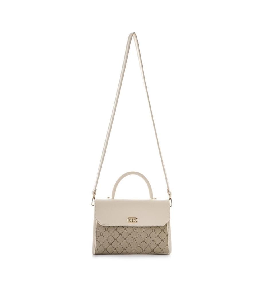 Sac à main, 100 % cuir polyvinyle, crème