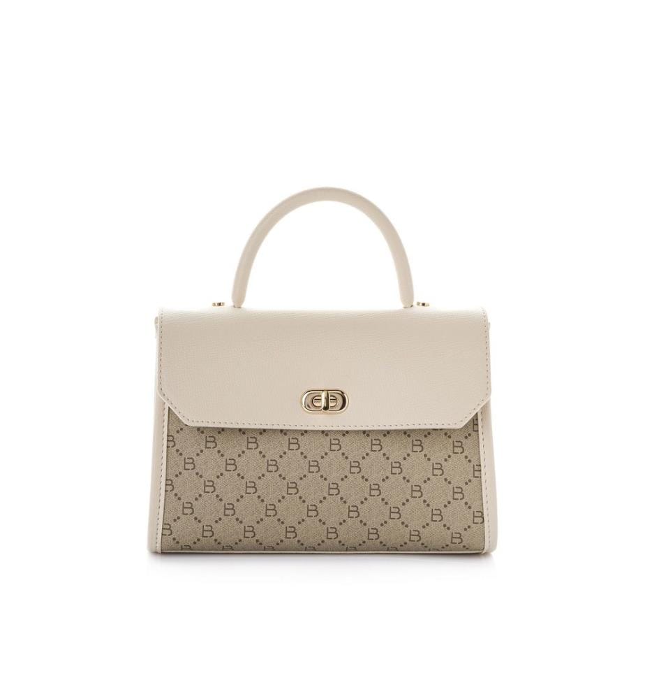Sac à main, 100 % cuir polyvinyle, crème