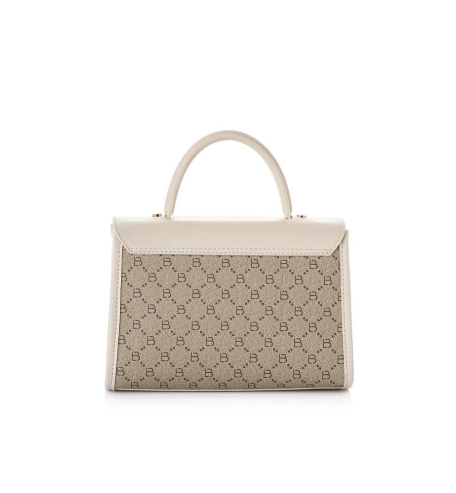 Sac à main, 100 % cuir polyvinyle, crème