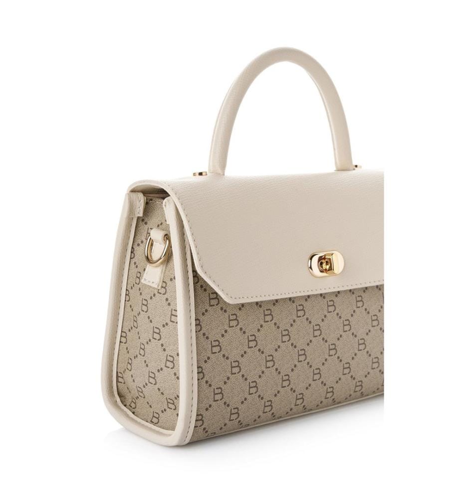 Sac à main, 100 % cuir polyvinyle, crème
