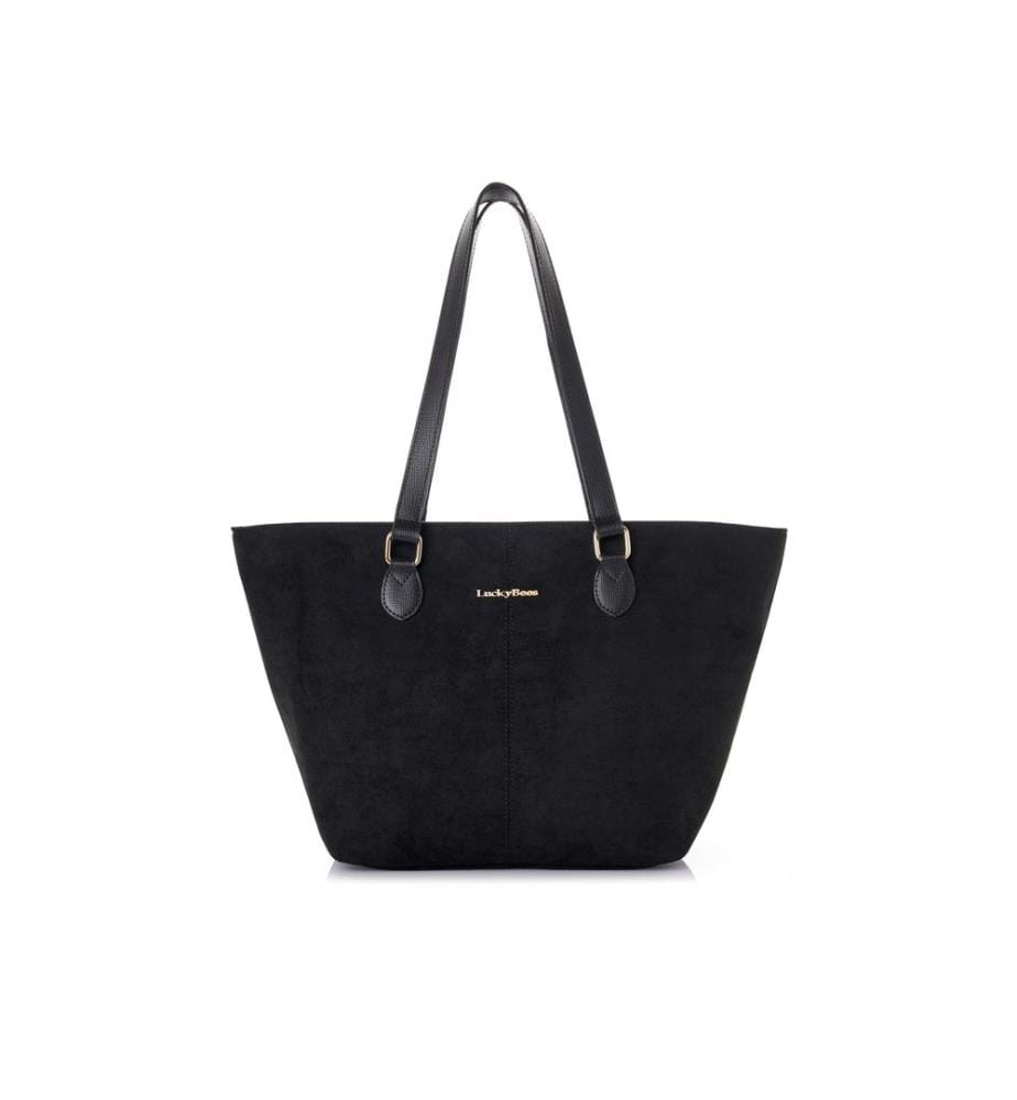 Sac cabas, 100 % cuir polyvinyle, daim noir