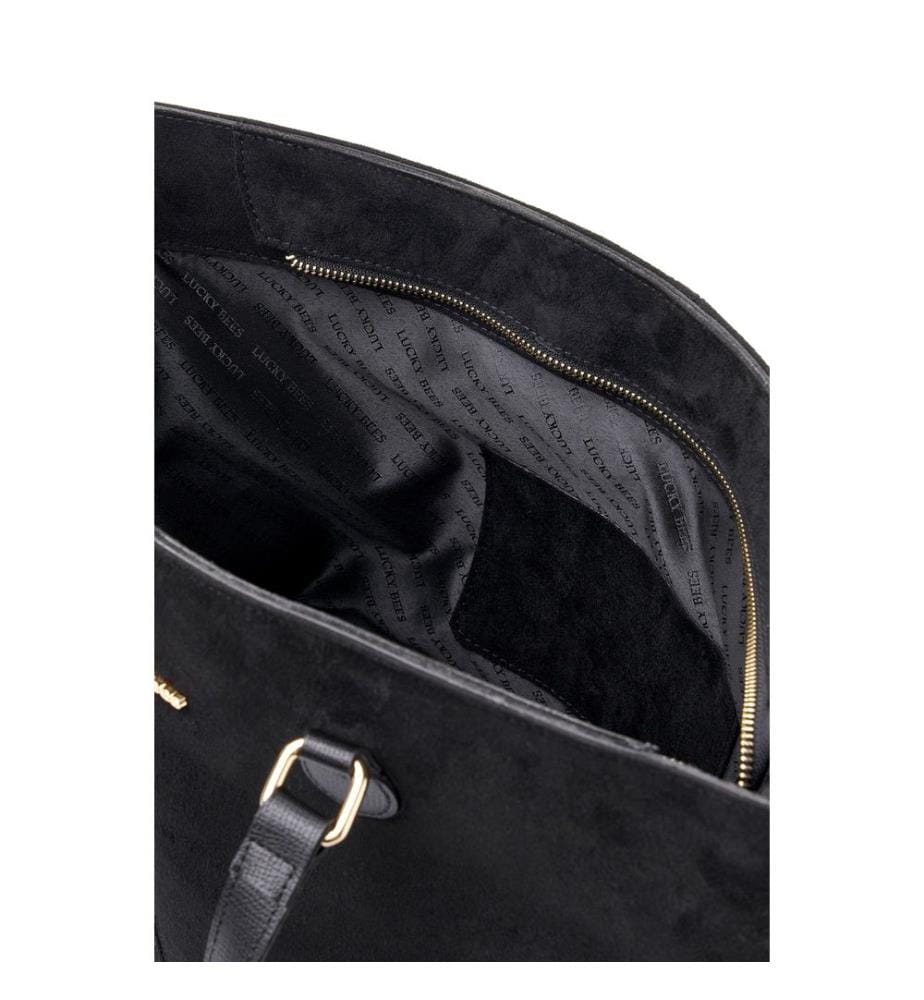 Sac cabas, 100 % cuir polyvinyle, daim noir