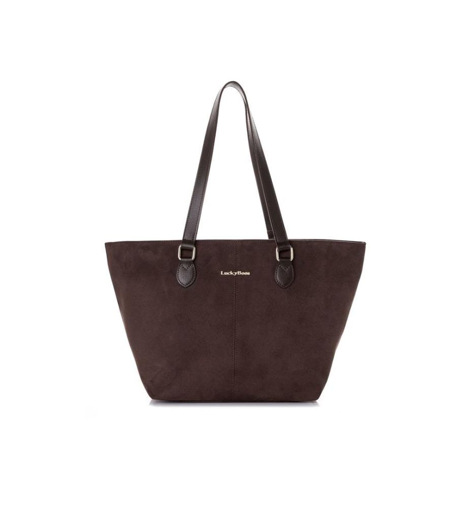Sac cabas en cuir polyvinyle 100 %, couleur daim marron foncé