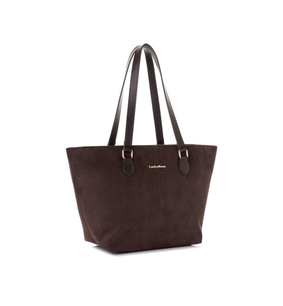 Sac cabas en cuir polyvinyle 100 %, couleur daim marron foncé