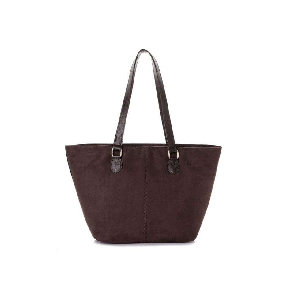 Sac cabas en cuir polyvinyle 100 %, couleur daim marron foncé