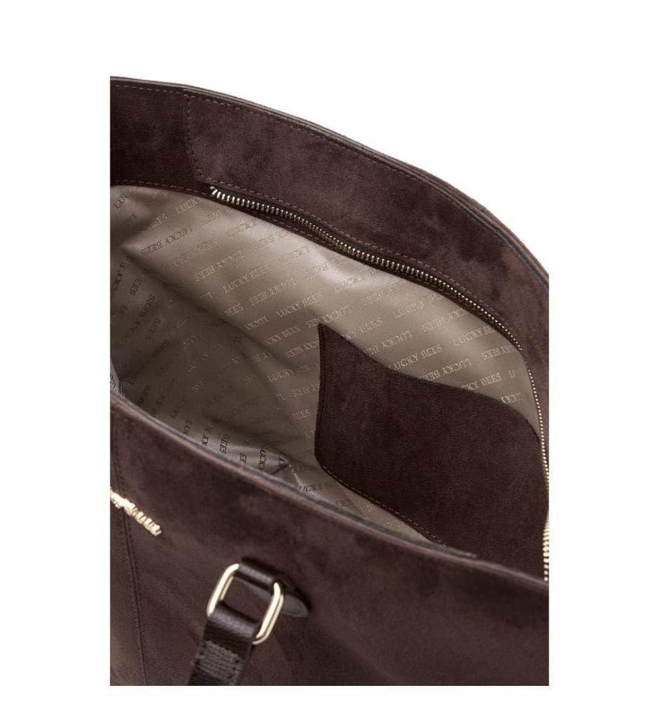 Sac cabas en cuir polyvinyle 100 %, couleur daim marron foncé