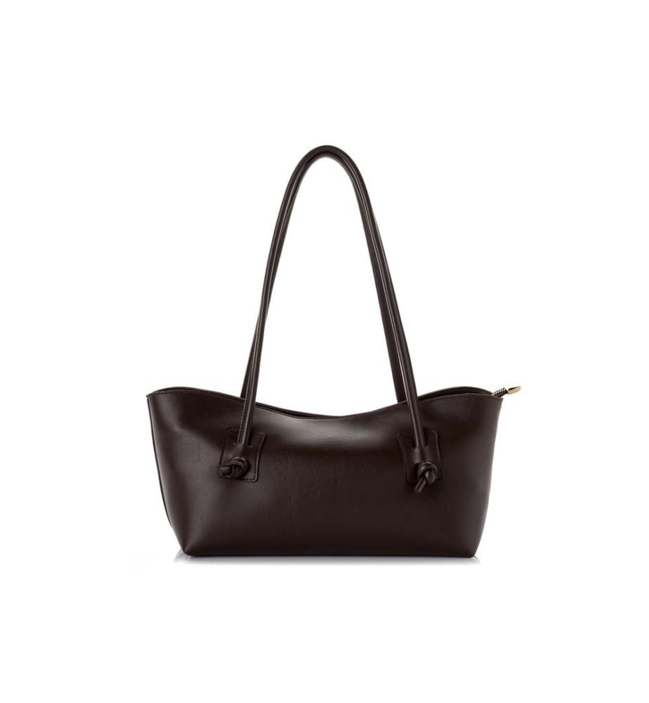 Schultertasche, 100 % Polyvinylleder, Braun