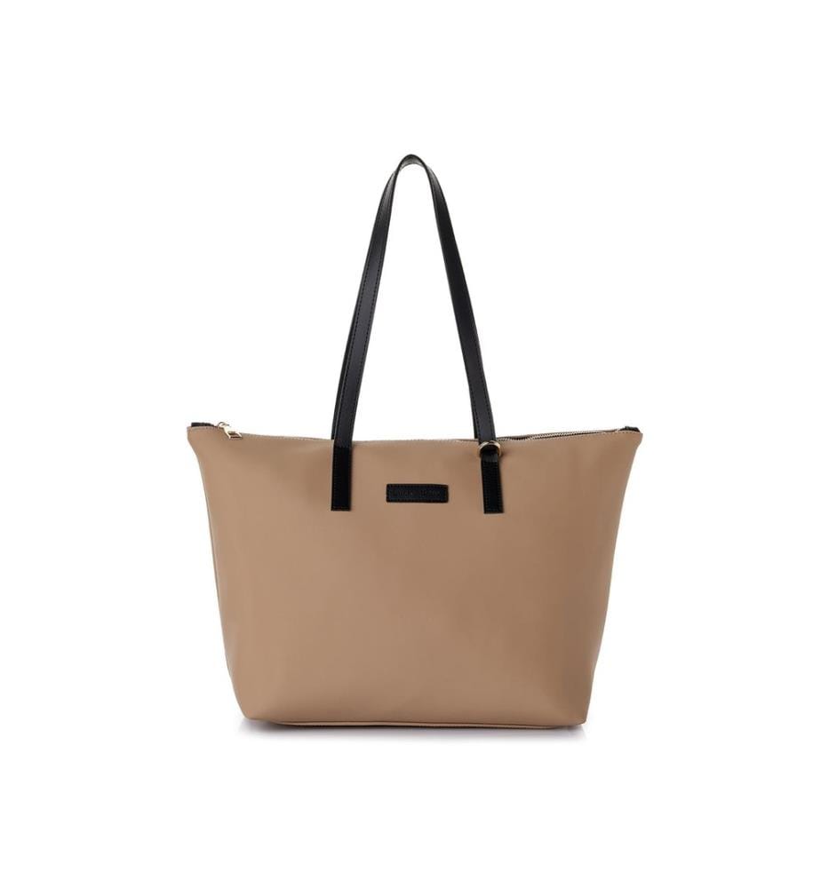 Sac cabas, 100 % cuir polyvinyle, marron